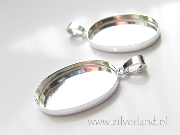 25x18mm Sterling Zilveren Hanger voor UV Hars/Resin of Cabochons