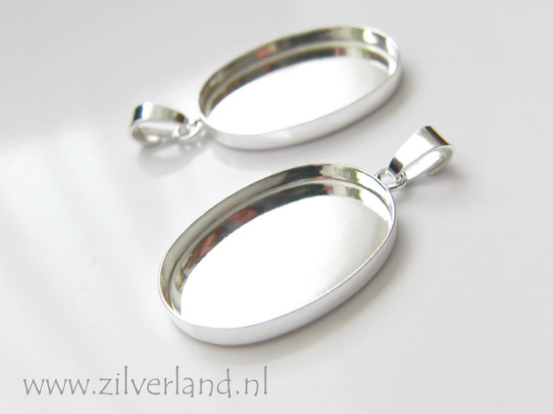 25x18mm Sterling Zilveren Hanger voor UV Hars/Resin of Cabochons