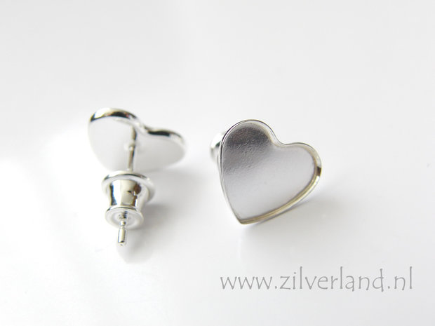 Sterling Zilveren Oorstekers voor Swarovski Heart Kristallen