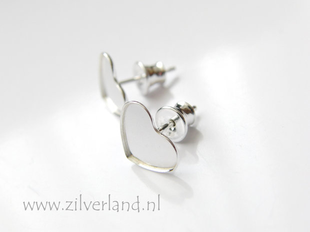 Sterling Zilveren Oorstekers voor Swarovski Heart Kristallen