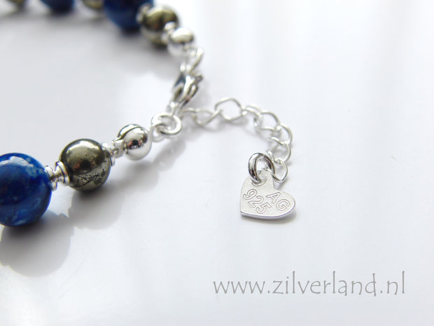 Handgemaakte Zilveren Armband met Lapis Lazuli