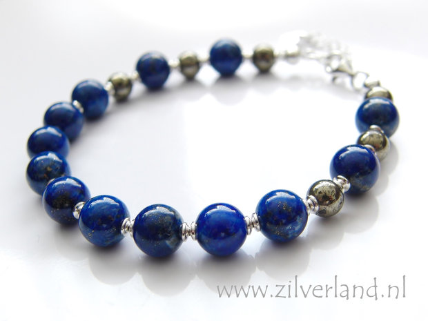 Handgemaakte Zilveren Armband met Lapis Lazuli