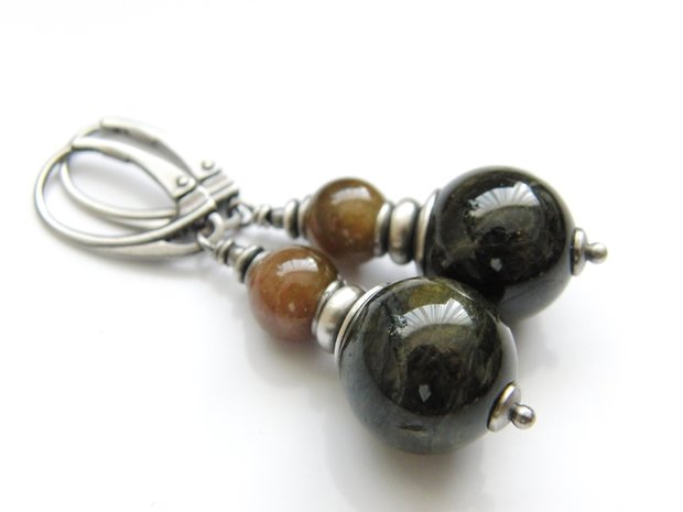 Sieraden Set- Sterling Zilveren Oorbellen en Hanger met Toermalijn