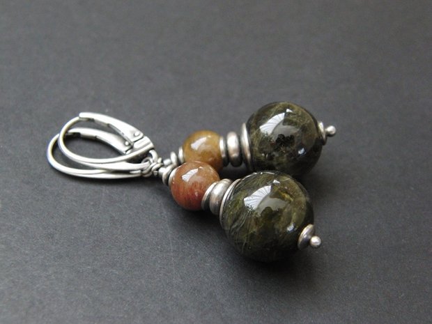 Sieraden Set- Sterling Zilveren Oorbellen en Hanger met Toermalijn