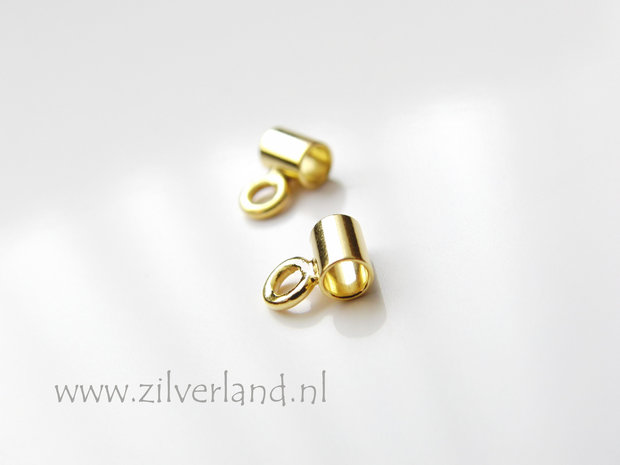 2 Stuks 2,60mm Sterling Zilveren Oog voor Bedel- Verguld