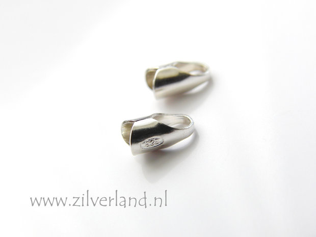 2 Stuks 3mm Sterling Zilveren Eindstuk