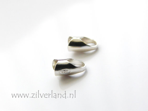2 Stuks 3mm Sterling Zilveren Eindstuk