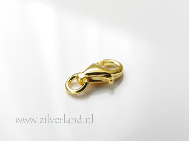 9mm Sterling Zilveren Lobsterslot- Verguld