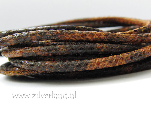20cm Gestikt 4mm Leerkoord- Snake