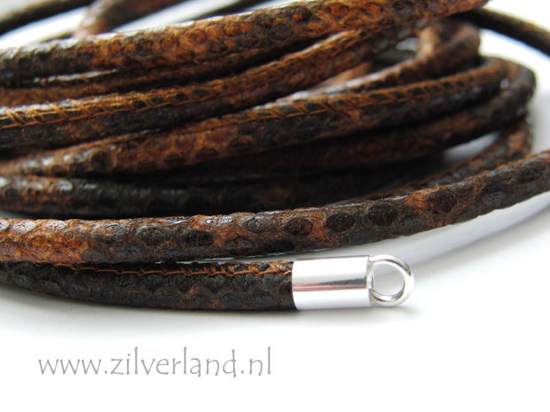 20cm Gestikt 4mm Leerkoord- Snake