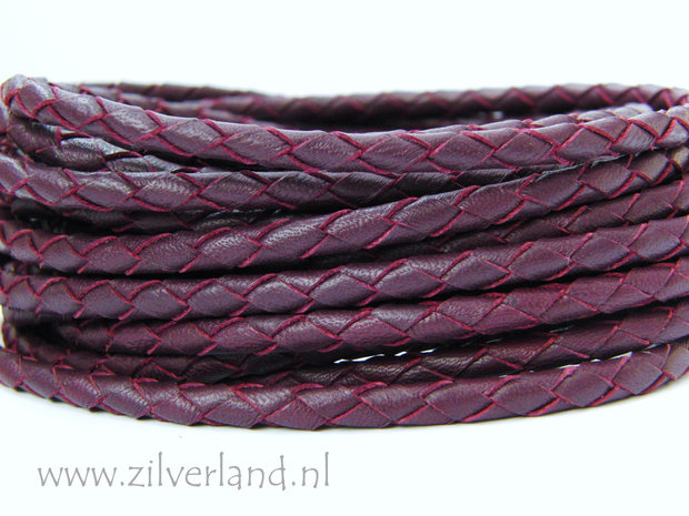 20cm Gevlochten 4mm Leerkoord