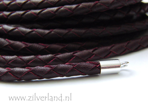 20cm Gevlochten 4mm Leerkoord