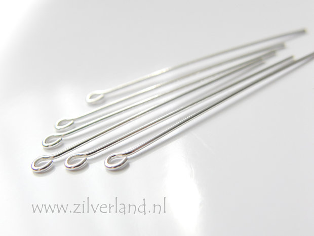 10 Stuks 0,70x4,0cm Sterling Zilveren Kettelstiften