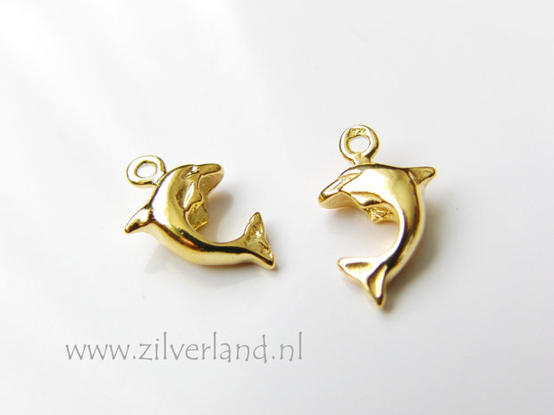 Sterling Zilveren Bedel- Dolfijn Verguld