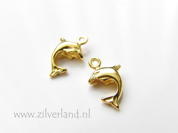 Sterling Zilveren Bedel- Dolfijn Verguld