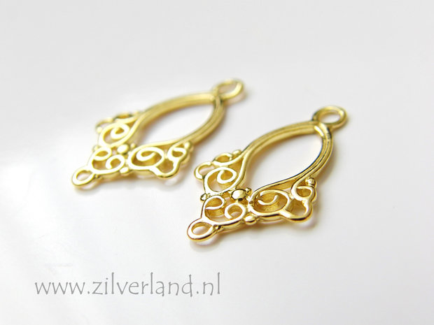 2 Stuks Sterling Zilveren Chandelier- Verguld