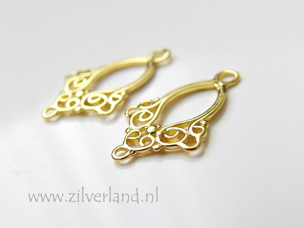 2 Stuks Sterling Zilveren Chandelier- Verguld