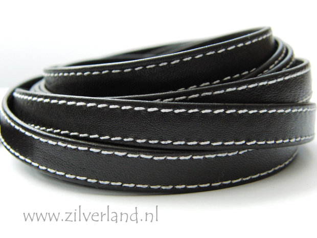 20cm Plat Leerkoord Dubbel Gestikt