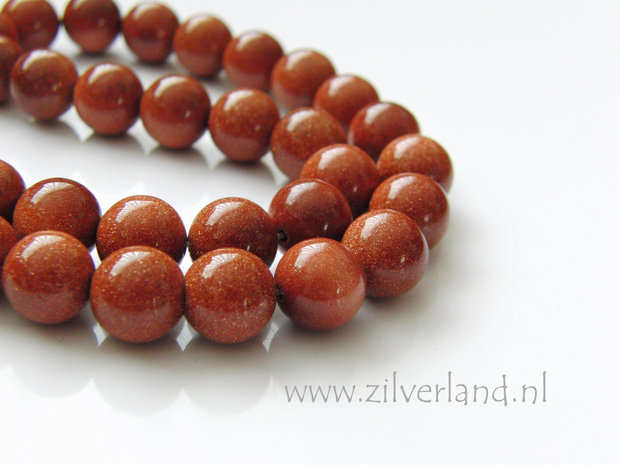 10mm Goudsteen Kralen