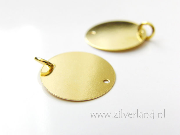 1 Stuk Sterling Zilveren Connector- Rond Verguld