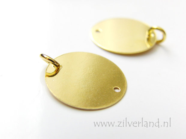 1 Stuk Sterling Zilveren Connector- Rond Verguld