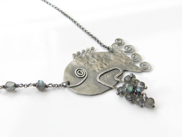 Handgemaakte Zilveren Ketting met Labradoriet