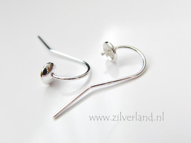 Sterling Zilveren Oorbelhaken met Parelschotel