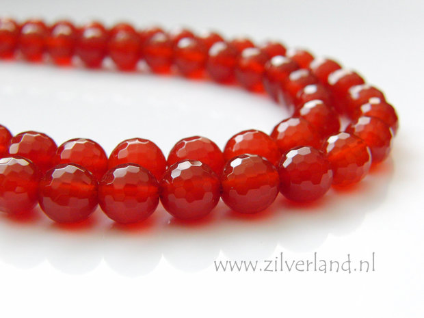 8mm Carneool Edelsteen Kralen- Facet