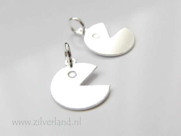 1 Stuk Sterling Zilveren Hanger- Pac-man