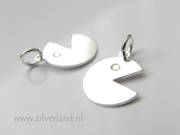 1 Stuk Sterling Zilveren Hanger- Pac-man