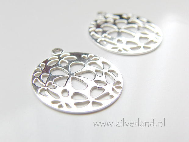 - 1 Stuk Sterling Zilveren Hanger- Bloemen