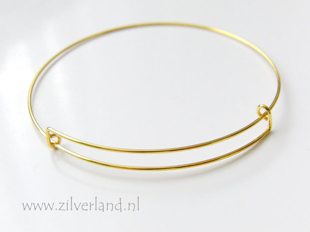 Sterling Zilveren Draad Armband voor Bedels- Verguld