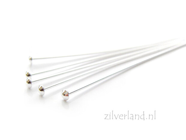  10 Stuks 0,80mm x 6,0cm Sterling Zilveren Nietstiften 