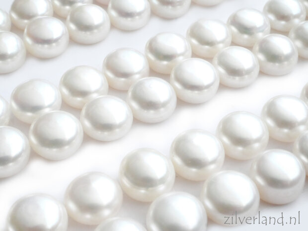 1 Stuk 8mm Zoetwaterparel Half Doorboord- Wit