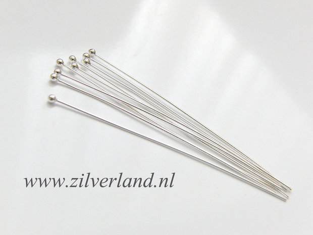 10 Stuks 0,50mm x 5,0cm Sterling Zilveren Nietstiften