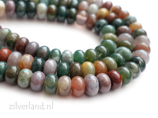 8mm&times;5 mm Indiase Agaat Edelsteen Kralen