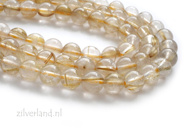 6mm Rutielkwarts Edelsteen Kralen- AA Kwaliteit