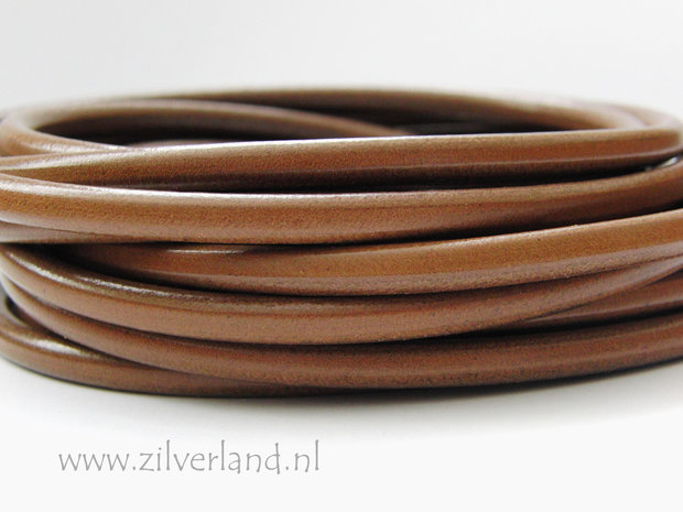 20cm Rond 6mm Leerkoord- Taupe