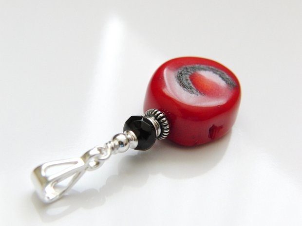 Sterling Zilveren Hanger met Koraal