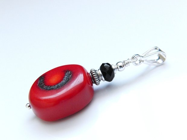 Sterling Zilveren Hanger met Koraal
