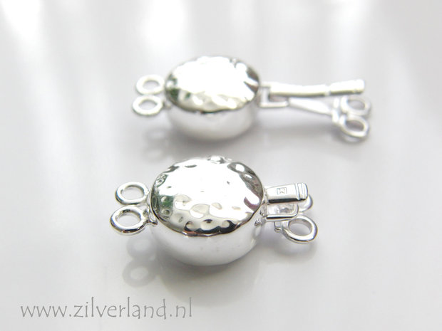 Sterling Zilveren Bakslot Gehamerd- 2 Rij