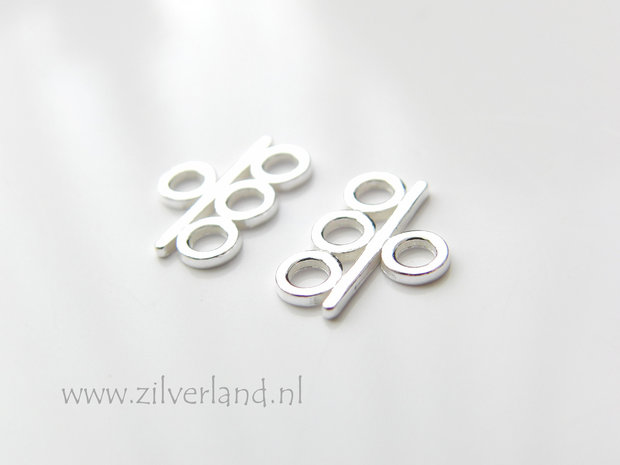 2 Stuks Sterling Zilveren Connector- 3 Oogjes