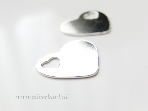1 Stuk Sterling Zilveren Hanger- Hart