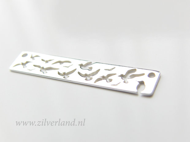 1 Stuk Sterling Zilveren Hanger/Connector- Vogels