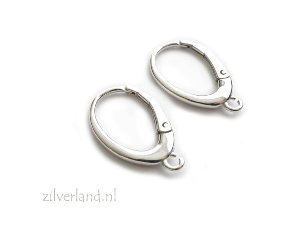 925 Zilveren Oorhaken met Open Oogjes