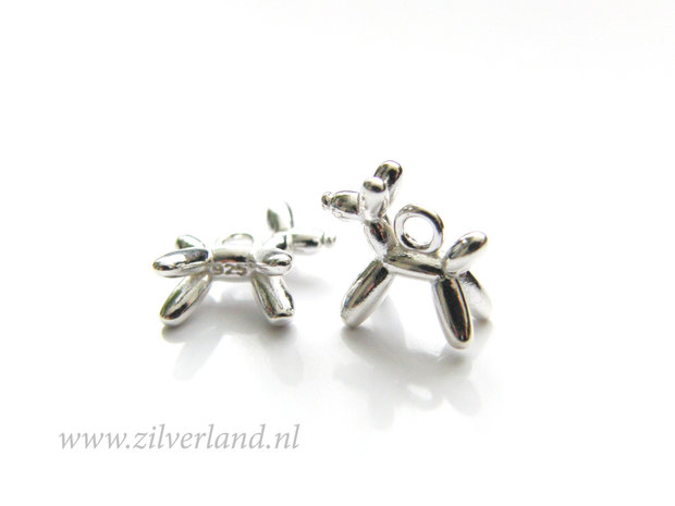 1 Stuk Sterling Zilveren Hanger- Ballonfiguur Hond