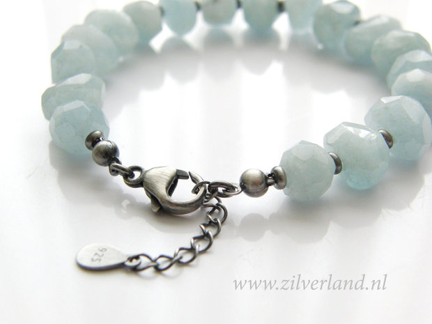 Handgemaakte Zilveren Armband met Aquamarijn