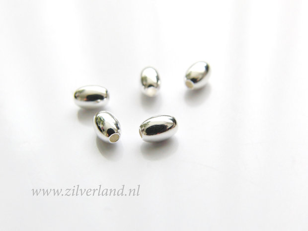 10 Stuks 4,5mm Sterling Zilveren Kralen- Ovaal