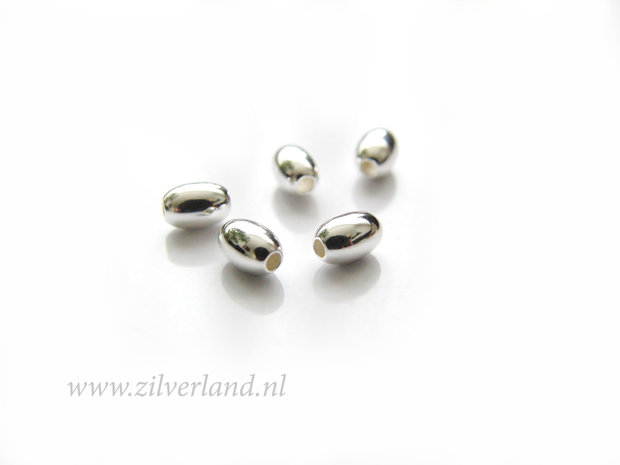 10 Stuks 4,5mm Sterling Zilveren Kralen- Ovaal