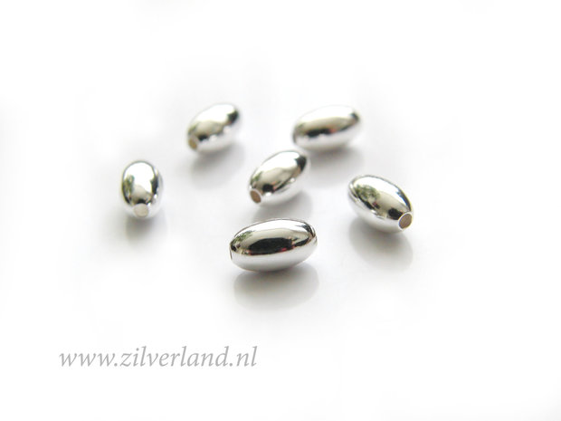 10 Stuks 6,8mm Sterling Zilveren Kralen- Ovaal